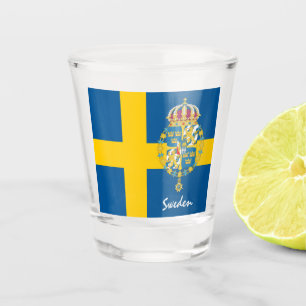 Swedish Flag & Sweden country patriot /sports Shot Glass