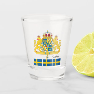 Swedish Flag & Sweden country patriot /sports Shot Glass