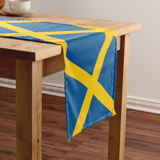 Swedish Flag & Sweden travel, holiday/sport fans Short Table Runner (In Situ)