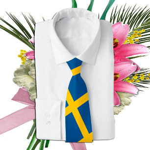 Swedish Flag & Sweden travel, holiday/sport fans Tie