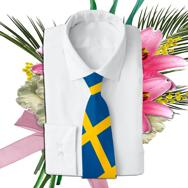 Swedish Flag & Sweden travel, holiday/sport fans Tie (Creator Uploaded)