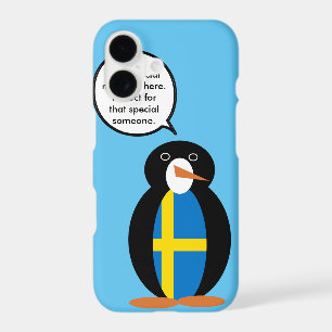 Swedish Flag Talking Ms. Penguin Personalised