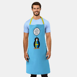Swedish Flag Talking Ms. Penguin Personalised  Apron