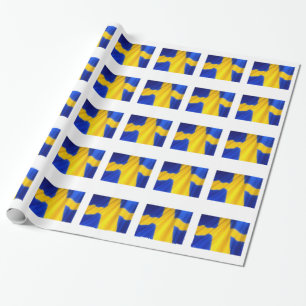 SWEDISH FLAG WRAPPING PAPER