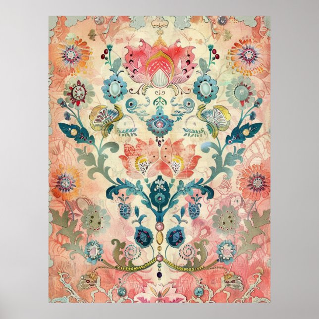 Swedish Folk Art Vintage Scandinavian Ethnic  Poster (Front)