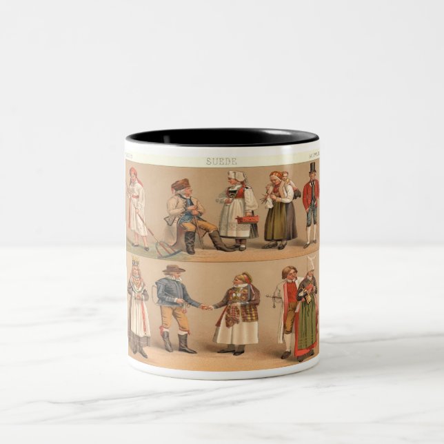Swedish Folk Costumes. Two-Tone Coffee Mug (Center)