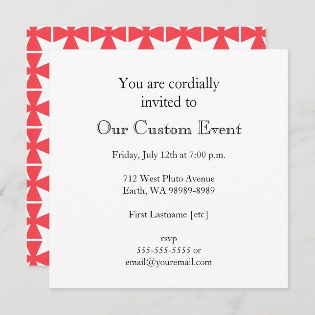 Swedish Freemasons Cross Invitation (Front/Back)