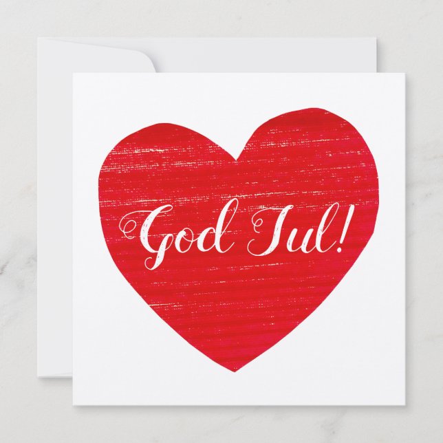 Swedish God jul! Red Heart Personalised Invitation (Front)