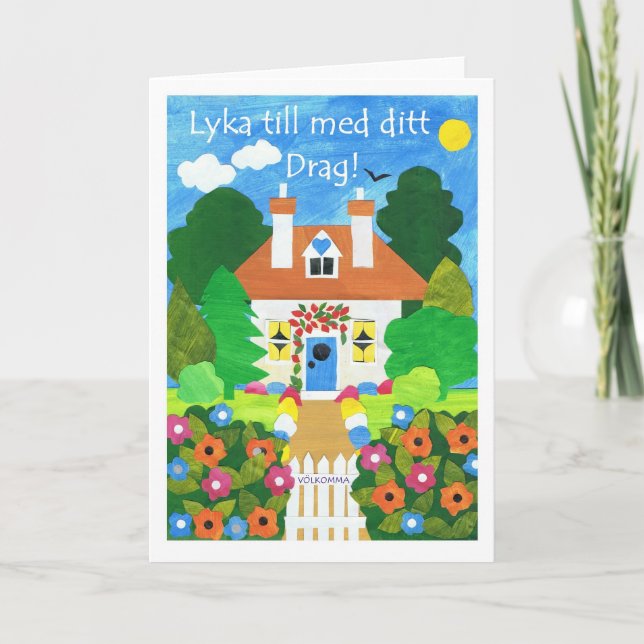 Swedish Good Luck with Your Move Greeting Card (Front)