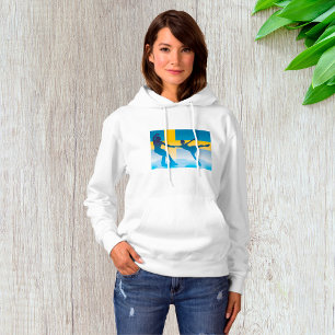 Swedish Ice Skating Duo Silhouette Hoodie
