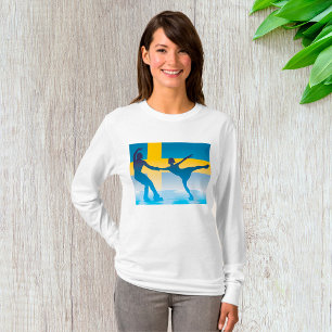 Swedish Ice Skating Duo Silhouette T-Shirt