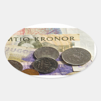 Swedish kroner oval sticker