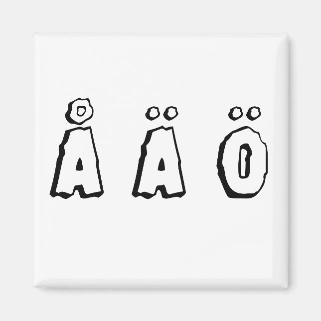 Swedish letters (å ä ö) magnet (Front)