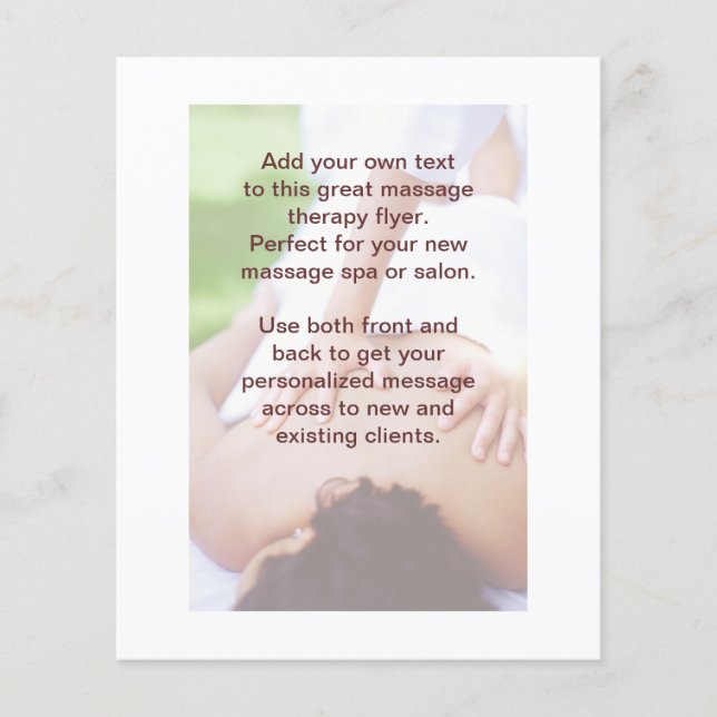 Swedish Massage Photo Flyer (Front)