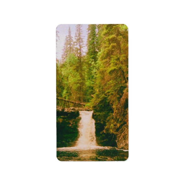 Swedish Moody Waterfall, Hälsingland, Sweden Label (Front)