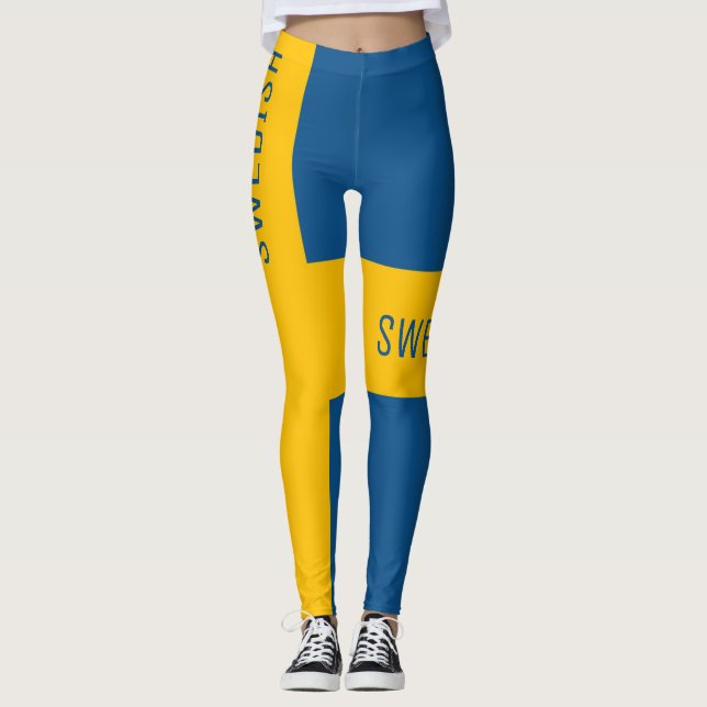 Swedish National Flag Style Leggings (Front)