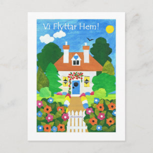 Swedish New Address Announcement Postcard