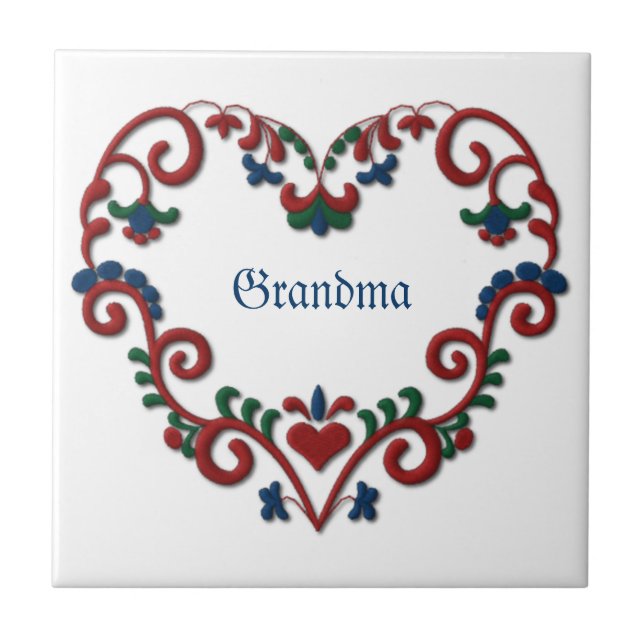 Swedish Norwegian Personalised Custom Heart Tile (Front)