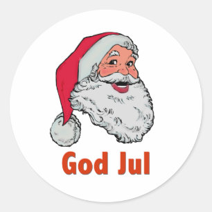 Swedish/Norwegian Santa Classic Round Sticker