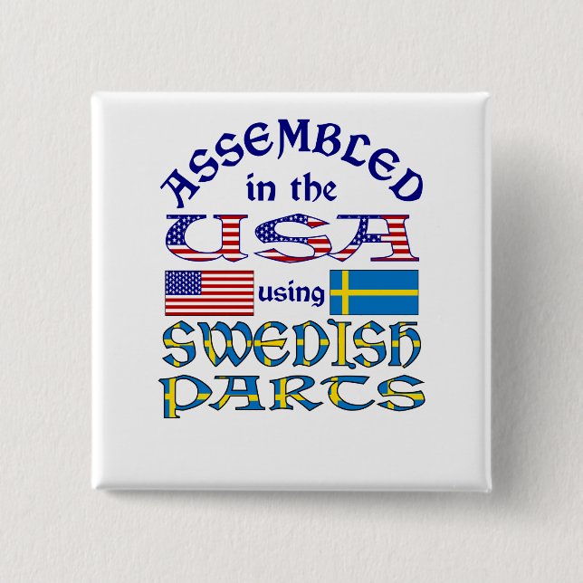 Swedish Parts 15 Cm Square Badge (Front)