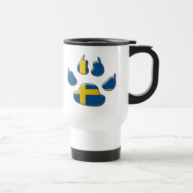 Swedish patiotric dog travel mug (Right)