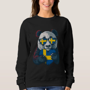 Swedish Pride Sweden Flag Bear Sunglasses Swedish Sweatshirt