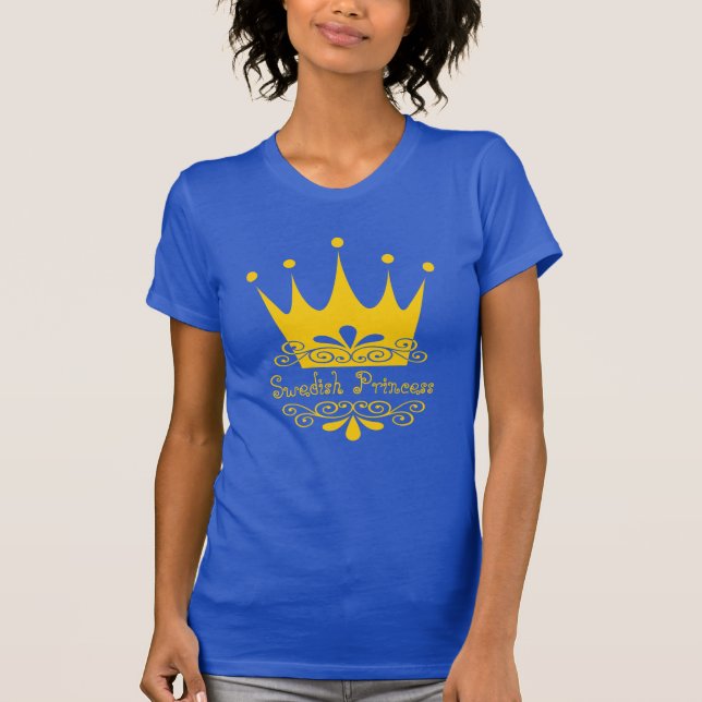 Swedish Princess in Swedish Flag Colours T-Shirt (Front)