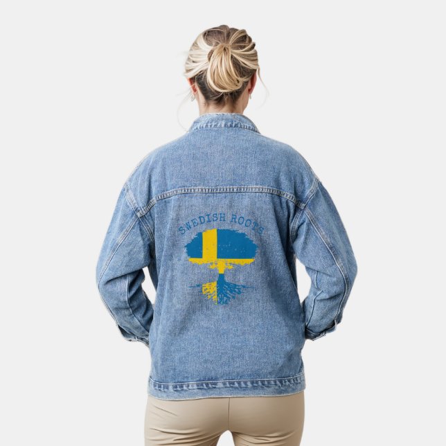 Swedish Roots Flag Denim Jacket (Model)