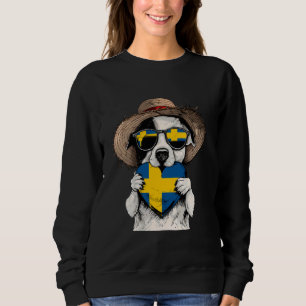 Swedish Roots Sweden Swedish Flag Dog Heart Sverig Sweatshirt