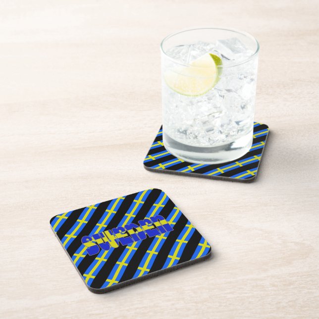 Swedish stripes flag coaster (Right Side)