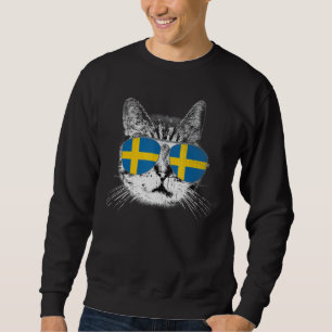 Swedish Sweden Flag Country Roots Cat Pride Sweatshirt