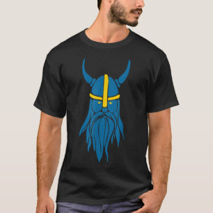 Swedish Sweden Viking Helmet With Horns Scandinavi T-Shirt
