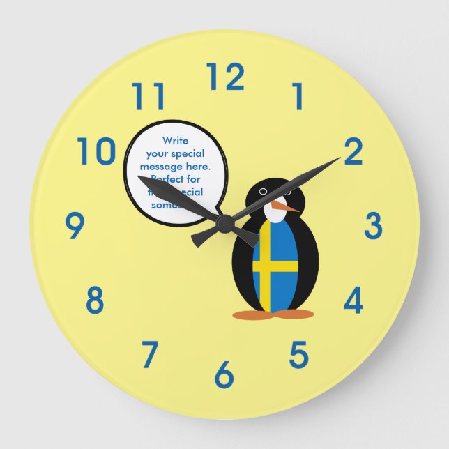 Swedish Talking Mr.Penguin Large Clock (Front)