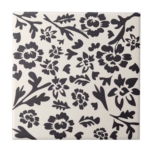 swedish tiles black baby flower (Front)
