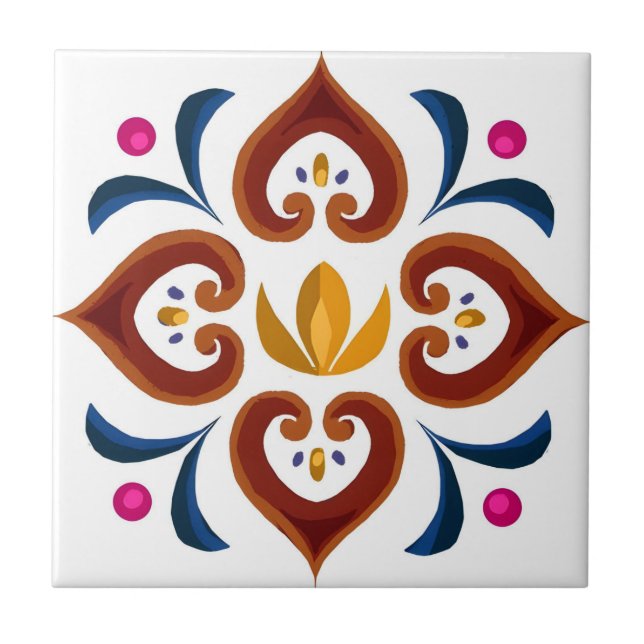 swedish tiles simple heart flower (Front)