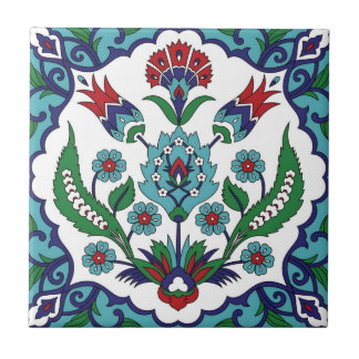 swedish tiles vintage red blue flower
