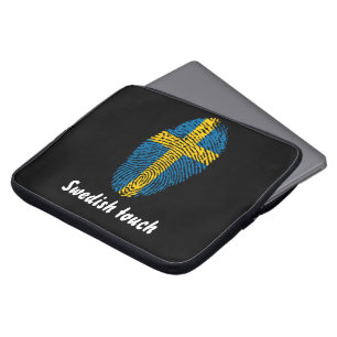 Swedish touch fingerprint flag laptop sleeve