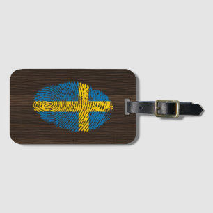 Swedish touch fingerprint flag luggage tag