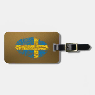 Swedish touch fingerprint flag luggage tag