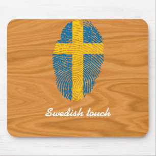 Swedish touch fingerprint flag mouse pad