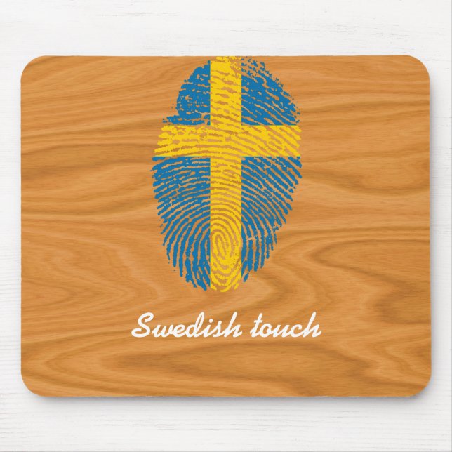 Swedish touch fingerprint flag mouse pad (Front)