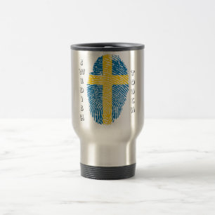 Swedish touch fingerprint flag travel mug