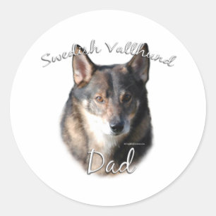 Swedish Vallhund Dad 2 Classic Round Sticker