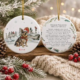 Swedish Vallhund Dog Monogram Ceramic Tree Decoration