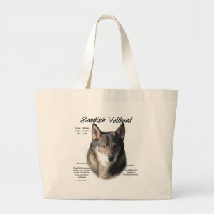 Swedish Vallhund History Design Large Tote Bag
