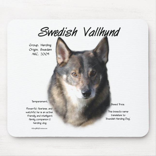 Swedish Vallhund History  Mouse Pad (Front)