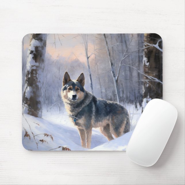 Swedish Vallhund Let It Snow Christmas  Mouse Pad (With Mouse)
