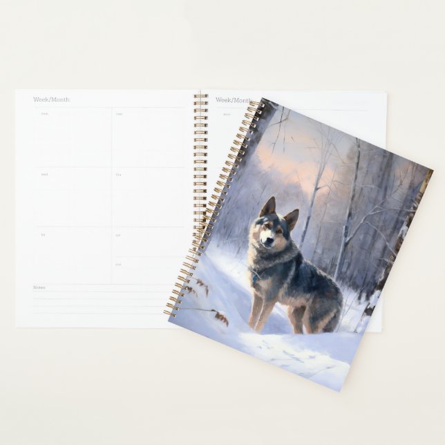Swedish Vallhund Let It Snow Christmas  Planner (Display)