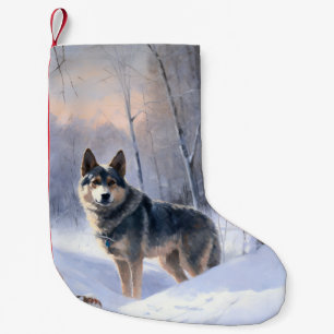 Swedish Vallhund Let It Snow Christmas  Small Christmas Stocking