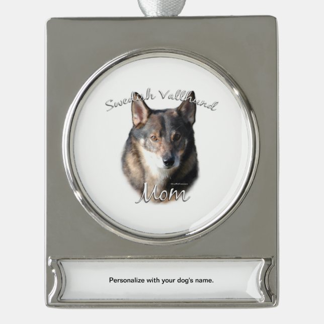 Swedish Vallhund Mum 2 Silver Plated Banner Ornament (Front)